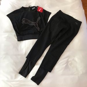 Puma Black Perforated Drycell Workout Set